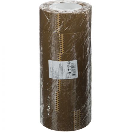 Клейкая лента упаковочная 48мм х 132м, коричневый, 45мкм, 6 шт/уп