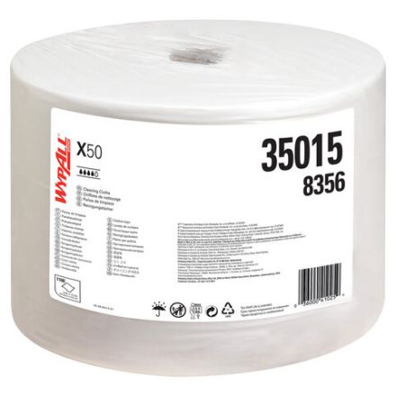 Протирочный нетканый материал KIMBERLY-CLARK Wypall X50, 1100 листов в рулоне, 24,9х34 см, белый, 8356 Протирочный нетканый материал KIMBERLY-CLARK Wypall X50, 1100 листов в рулоне, 24,9х34 см, белый, 8356