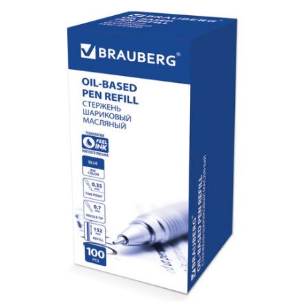Стержень шариковый масляный BRAUBERG, 152 мм, СИНИЙ, узел 0,7 мм, линия письма 0,35 мм, 170236 Стержень шариковый масляный BRAUBERG, 152 мм, СИНИЙ, узел 0,7 мм, линия письма 0,35 мм, 170236