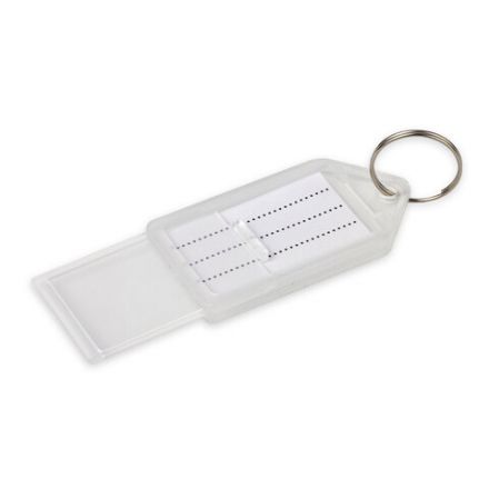 Бирки для ключей КОМПЛЕКТ 20 ШТ., длина 55 мм, инфо-окно 39х22 мм, ПРОЗРАЧНЫЕ, BRAUBERG, 237496