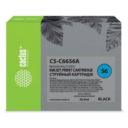 Картридж струйный CACTUS (CS-C6656A) для HP Deskjet 5150/5550/5600/5850, черный Картридж струйный CACTUS (CS-C6656A) для HP Deskjet 5150/5550/5600/5850, черный