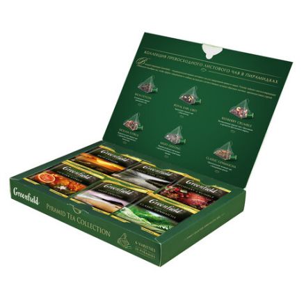 Чай GREENFIELD "Pyramid Tea Collection" ассорти 6 вкусов, НАБОР 30 пирамидок, 1768-10 Чай GREENFIELD "Pyramid Tea Collection" ассорти 6 вкусов, НАБОР 30 пирамидок, 1768-10