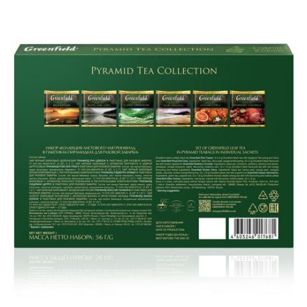 Чай GREENFIELD "Pyramid Tea Collection" ассорти 6 вкусов, НАБОР 30 пирамидок, 1768-10 Чай GREENFIELD "Pyramid Tea Collection" ассорти 6 вкусов, НАБОР 30 пирамидок, 1768-10