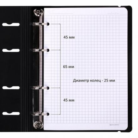 Тетрадь на кольцах А5 175х220 мм, 120 л., пластик, с резинкой, BRAUBERG, Черный, 404618 Тетрадь на кольцах А5 175х220 мм, 120 л., пластик, с резинкой, BRAUBERG, Черный, 404618