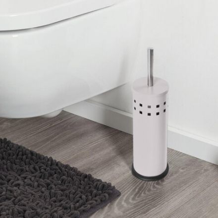 Ершик для унитаза с подставкой, металл, белый, глянцевый, LAIMA, 604962