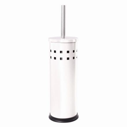 Ершик для унитаза с подставкой, металл, белый, глянцевый, LAIMA, 604962