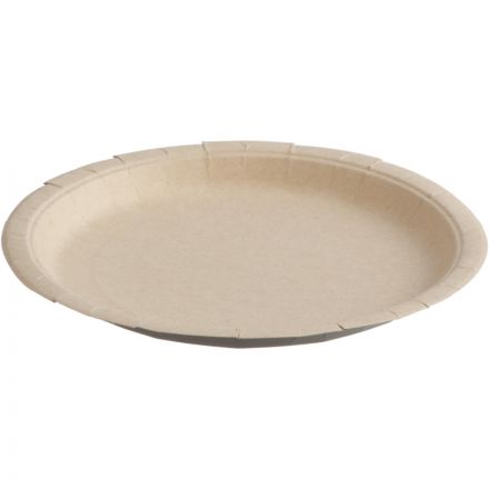 Тарелка одноразовая из бумаги цв. Крафт д 230 мм, 50шт/уп