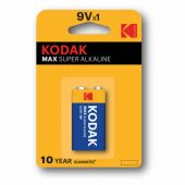 Батарейка алкалиновая 1 шт. KODAK Max Super Alkaline, Крона 9V (6LR61, 6LF22, 1604A), блистер, Б0005130 Батарейка алкалиновая 1 шт. KODAK Max Super Alkaline, Крона 9V (6LR61, 6LF22, 1604A), блистер, Б0005130