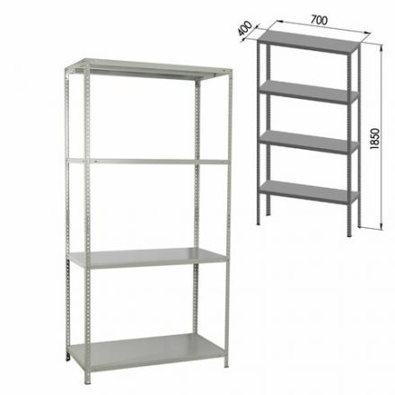 Стеллаж металлический BRABIX "MS-185/40/70-4", 1850х700х400 мм, 4 полки, 291103, S241BR354402 Стеллаж металлический BRABIX "MS-185/40/70-4", 1850х700х400 мм, 4 полки, 291103, S241BR354402