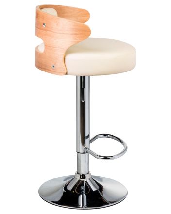 Стул барный DOBRIN FRED, натуральное дерево, кремовый Стул барный DOBRIN FRED, натуральное дерево, кремовый