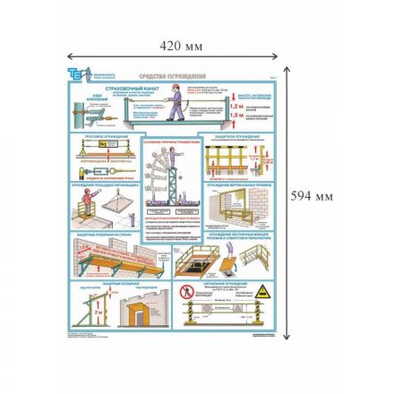 Плакат информационный безопасность работ на высоте, комплект из 3-х листов