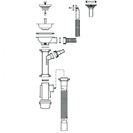 Сифон Юкинокс выпуск больш.с перелив., в компл. с сифоном/гофросифоном S701 Сифон Юкинокс выпуск больш.с перелив., в компл. с сифоном/гофросифоном S701