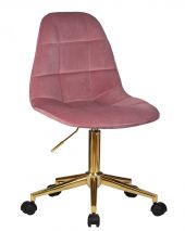 Офисное кресло для персонала DOBRIN MONTY GOLD, розовый велюр (MJ9-32)
