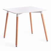 Стол JOHN (mod. T1003) МДФ/дерево, 80 х 80 х 75 см , White (Белый) / Natural (натуральный) Стол JOHN (mod. T1003) МДФ/дерево, 80 х 80 х 75 см , White (Белый) / Natural (натуральный)