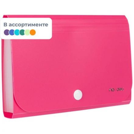 Папка органайзер Vivid на кнопке горизонтА6 12отдел РР 0,6мм ассортимE5561 Папка органайзер Vivid на кнопке горизонтА6 12отдел РР 0,6мм ассортимE5561