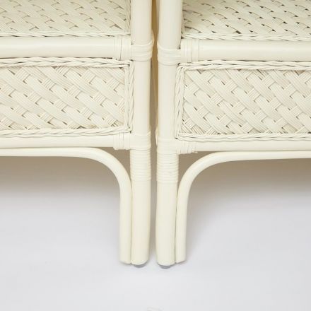 Комплект обеденный "ANDREA GRAND" (стол со стеклом+6 кресел+ подушки) TCH White (белый), Ткань рубчик, цвет кремовый Комплект обеденный "ANDREA GRAND" (стол со стеклом+6 кресел+ подушки) TCH White (белый), Ткань рубчик, цвет кремовый