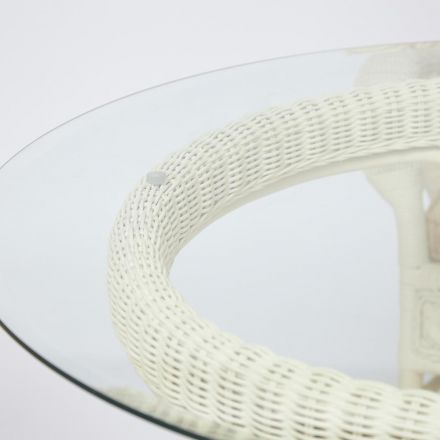 Комплект обеденный "ANDREA GRAND" (стол со стеклом+6 кресел+ подушки) TCH White (белый), Ткань рубчик, цвет кремовый Комплект обеденный "ANDREA GRAND" (стол со стеклом+6 кресел+ подушки) TCH White (белый), Ткань рубчик, цвет кремовый