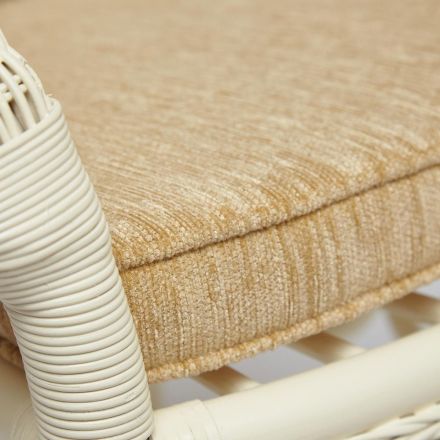 Комплект обеденный "ANDREA GRAND" (стол со стеклом+6 кресел+ подушки) TCH White (белый), Ткань рубчик, цвет кремовый Комплект обеденный "ANDREA GRAND" (стол со стеклом+6 кресел+ подушки) TCH White (белый), Ткань рубчик, цвет кремовый