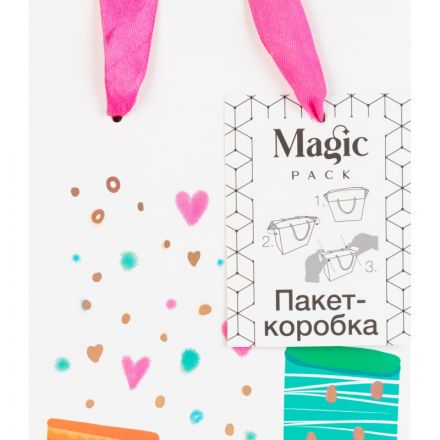 Пакет подарочный - коробка под бутылку, 210 г/м2, 12,5x34,5x8,3см, 90068