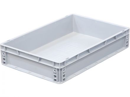 Ящик п/э 600х400х120 сплошной, усиленное дно, цв. серый Ящик п/э 600х400х120 сплошной, усиленное дно, цв. серый