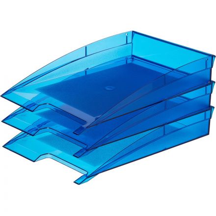 Лоток для бумаг горизонтальный Attache City прозрачный синий Лоток для бумаг горизонтальный Attache City прозрачный синий