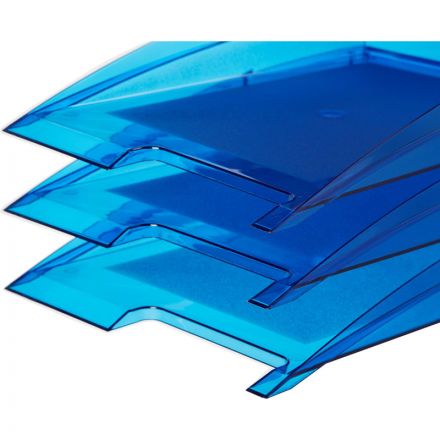 Лоток для бумаг горизонтальный Attache City прозрачный синий Лоток для бумаг горизонтальный Attache City прозрачный синий