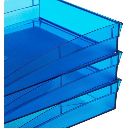 Лоток для бумаг горизонтальный Attache City прозрачный синий Лоток для бумаг горизонтальный Attache City прозрачный синий