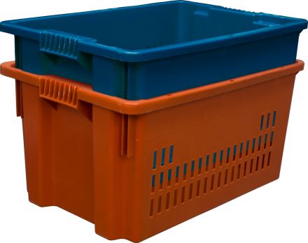 Ящик п/э 600х400х300 дно сплошное, стенки перфорированные цв. зелёный Ящик п/э 600х400х300 дно сплошное, стенки перфорированные цв. зелёный