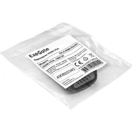 Переходник ExeGate (EX294718RUS)HDMI-VGA/EX-A-HDMI-VGA-001 (19M/15F) Переходник ExeGate (EX294718RUS)HDMI-VGA/EX-A-HDMI-VGA-001 (19M/15F)