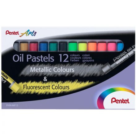 Пастель масляная Pentel флуор. 6цв/наб + металлик 6цв/наб PHN-MF12 Пастель масляная Pentel флуор. 6цв/наб + металлик 6цв/наб PHN-MF12