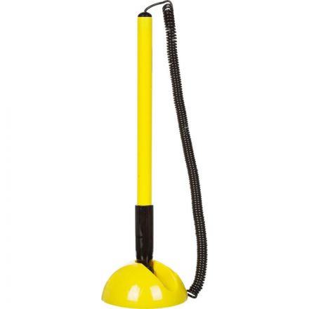 Ручка шариковая на желтой подставке Attache Smile синяя на липучке с пружиной (толщина линии 0.5 мм)