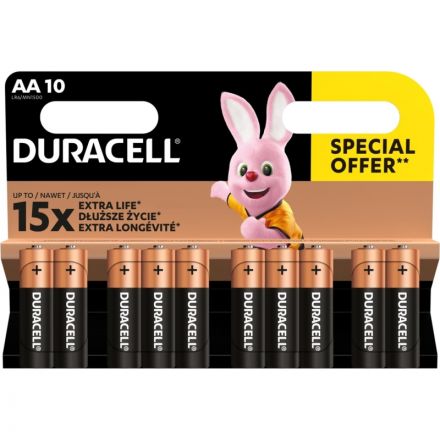 Батарейка DURACELL Basic LR6 AA BL10 Alkaline 1.5V (10/80) (10шт/уп) Батарейка DURACELL Basic LR6 AA BL10 Alkaline 1.5V (10/80) (10шт/уп)