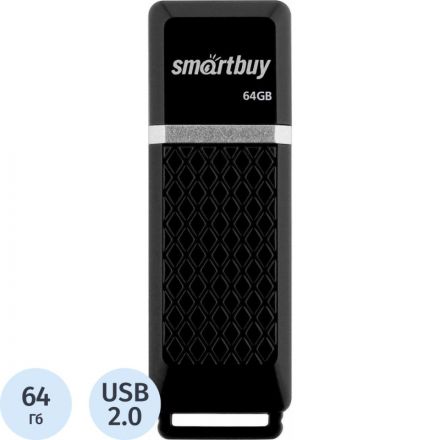 Флеш-память SmartBuy UFD 2.0 064GB Quartz series Black (SB64GBQZ-K)