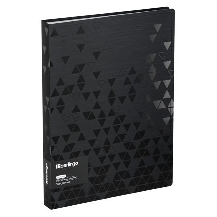Папка с 40 вкладышами Berlingo "Triangle Black" А4, 24мм,  1000мкм, черная, с внутр. карманом
