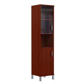 Шкаф-колонка высокая с малой стеклянной дверью и глухой B 431.10(L) Бургунди 475х450х2054 BORN