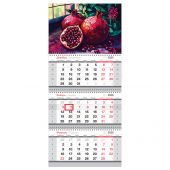 Календарь квартальный 3 бл. на 3 гр., 295*660 мм BG "Гранат", с бегунком, 2026г.