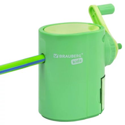 Точилка механическая BRAUBERG KIDS, для простых и цветных карандашей, цвет корпуса ассорти, 272006 Точилка механическая BRAUBERG KIDS, для простых и цветных карандашей, цвет корпуса ассорти, 272006
