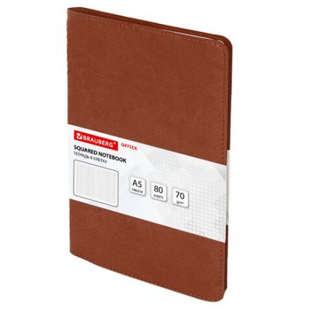 Бизнес-тетрадь на гребне А5 148x218 мм, BRAUBERG "Office PRO", под кожу, клетка, 80 л., коричневая, 111044 Бизнес-тетрадь на гребне А5 148x218 мм, BRAUBERG "Office PRO", под кожу, клетка, 80 л., коричневая, 111044