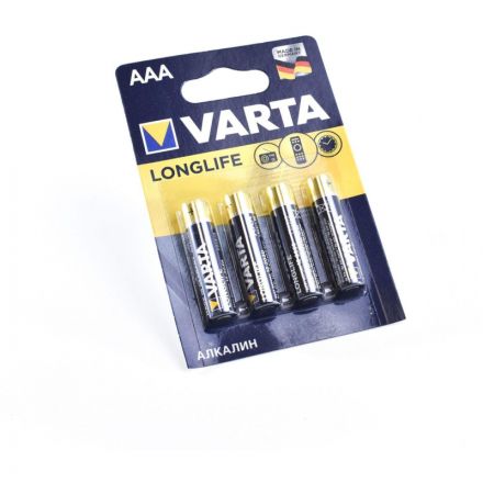 Батарейка Varta LONGLIFE LR03 AAA 4шт/бл Alkaline 1.5V (4103) (04103101414) Батарейка Varta LONGLIFE LR03 AAA 4шт/бл Alkaline 1.5V (4103) (04103101414)