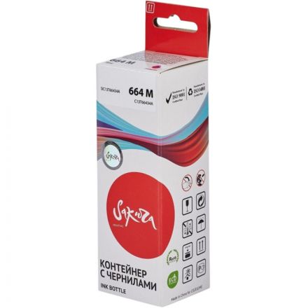 Чернила Sakura C13T66434A (664 M) пур. для Epson L100/200/300 Чернила Sakura C13T66434A (664 M) пур. для Epson L100/200/300