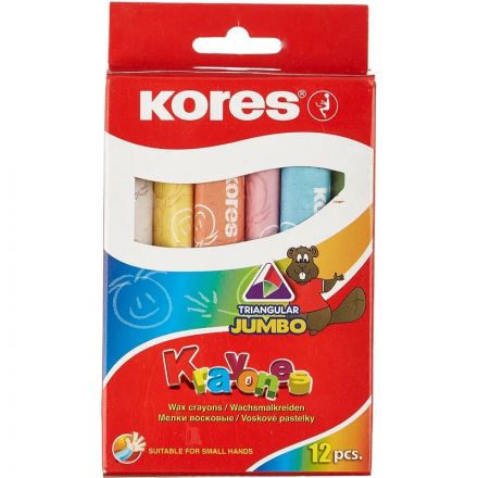 Мелки восковые 12цв трехгранные KRAYONES Jumbo Kores 33141.02 Мелки восковые 12цв трехгранные KRAYONES Jumbo Kores 33141.02