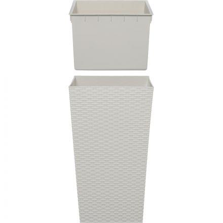 Кашпо РОТАНГ 320х320х565мм, белый ротанг