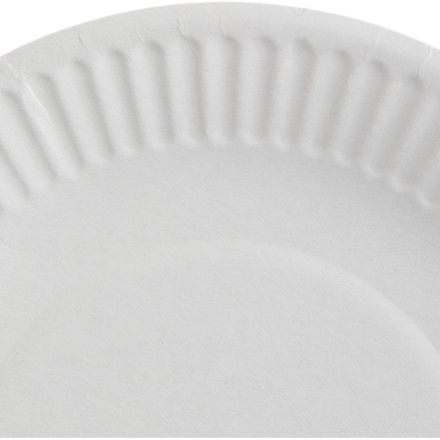 Тарелка одноразовая Комус бумажная белая 170 мм 100 штук в упаковке