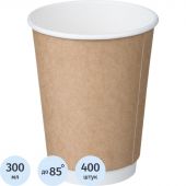 Стакан одноразовый бум двухслойный d-90мм 300мл коричневый (400шт/кор) Стакан одноразовый бум двухслойный d-90мм 300мл коричневый (400шт/кор)