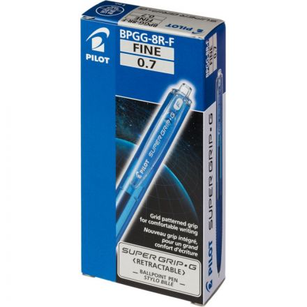 Ручка шариковая автоматическая Pilot Super Grip BPGG-8R-F-L синяя (толщина линии 0.22 мм)