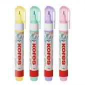 Корректирующий карандаш 10г (8мл) Kores Pastel ассорти:роз,желт,фиол,мятн