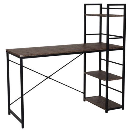 Стол на металлокаркасе BRABIX "LOFT CD-005", 1200х520х1200 мм, 3 полки, цвет морёный дуб, 641221 Стол на металлокаркасе BRABIX "LOFT CD-005", 1200х520х1200 мм, 3 полки, цвет морёный дуб, 641221