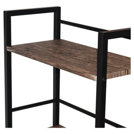 Стол на металлокаркасе BRABIX "LOFT CD-005", 1200х520х1200 мм, 3 полки, цвет морёный дуб, 641221 Стол на металлокаркасе BRABIX "LOFT CD-005", 1200х520х1200 мм, 3 полки, цвет морёный дуб, 641221