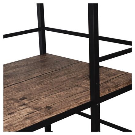 Стол на металлокаркасе BRABIX "LOFT CD-005", 1200х520х1200 мм, 3 полки, цвет морёный дуб, 641221 Стол на металлокаркасе BRABIX "LOFT CD-005", 1200х520х1200 мм, 3 полки, цвет морёный дуб, 641221