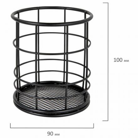 Органайзер-стаканчик для косметики и мелочей MONTE VITA (МОНТЕ ВИТА), металлический, 100х90 мм, черный, 272487 Органайзер-стаканчик для косметики и мелочей MONTE VITA (МОНТЕ ВИТА), металлический, 100х90 мм, черный, 272487